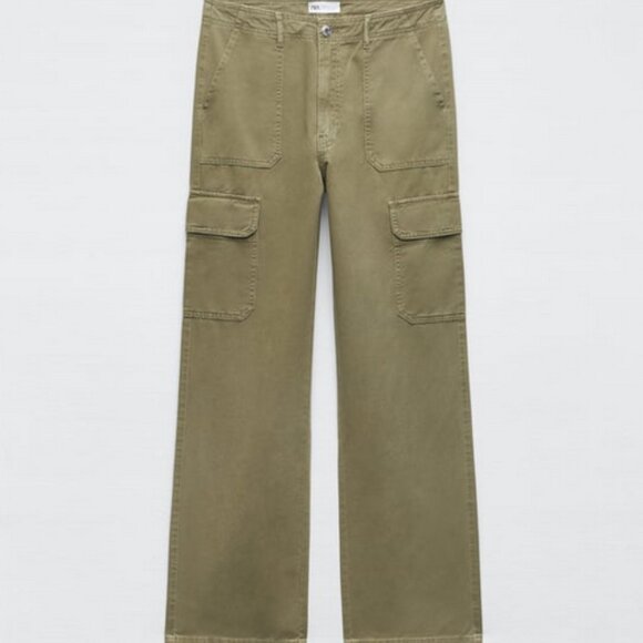 Zara Pants - ZARA Cargo pants size 10 (30)  Olive Green or light khaki